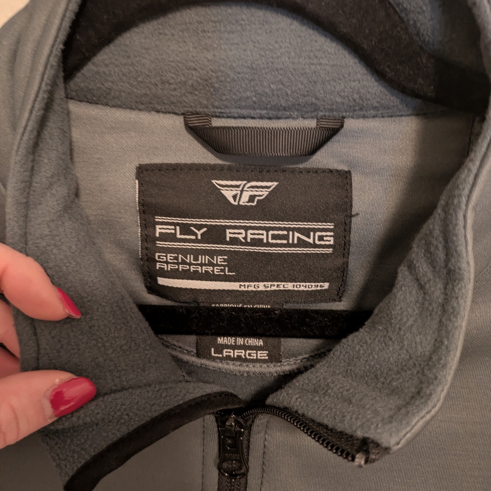 Men's Performance Jacket in Gray Fly Racing Size Large Full Zip - Picture 5 of 7